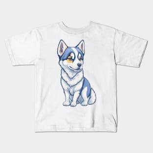 Pastel Siberian Cute Husky Dog Kids T-Shirt